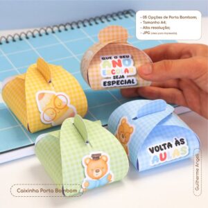 Caixinha Porta Bombom-Volta às Aulas