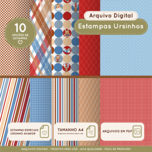 Arquivo Digital Estampas Ursinhos Aviadores