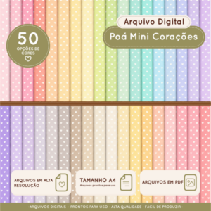 Arquivo Digital – Poá Mini Corações | 50 Cores